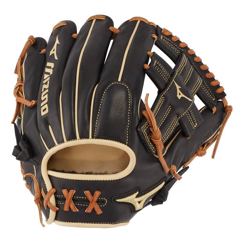 Mizuno Men's Pro Select Infield Baseball Glove 11.5" - Regular Pocket Black (312672-VNK)